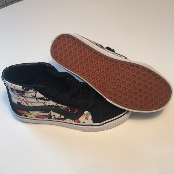 vans sk8 hi paint splatter skate shoe
